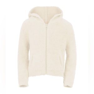 SKIMS KIDS COZY KNIT ZIP UP HOODIE in Bone Size 2T/3T NEW